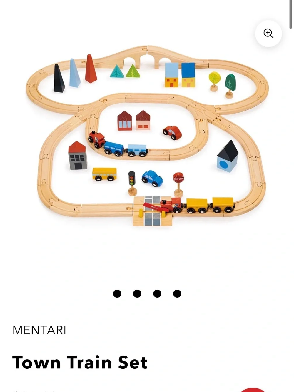Town Train Set - Multicolor Wooden Tracks & Vehicles